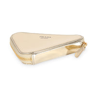 Gold Satin Crystal Embellished Mini Triangular Pouch