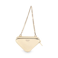 Gold Satin Crystal Embellished Mini Triangular Pouch