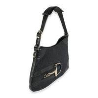 Black GG Canvas Web Hasler Hobo