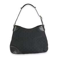 Black GG Canvas Web Hasler Hobo