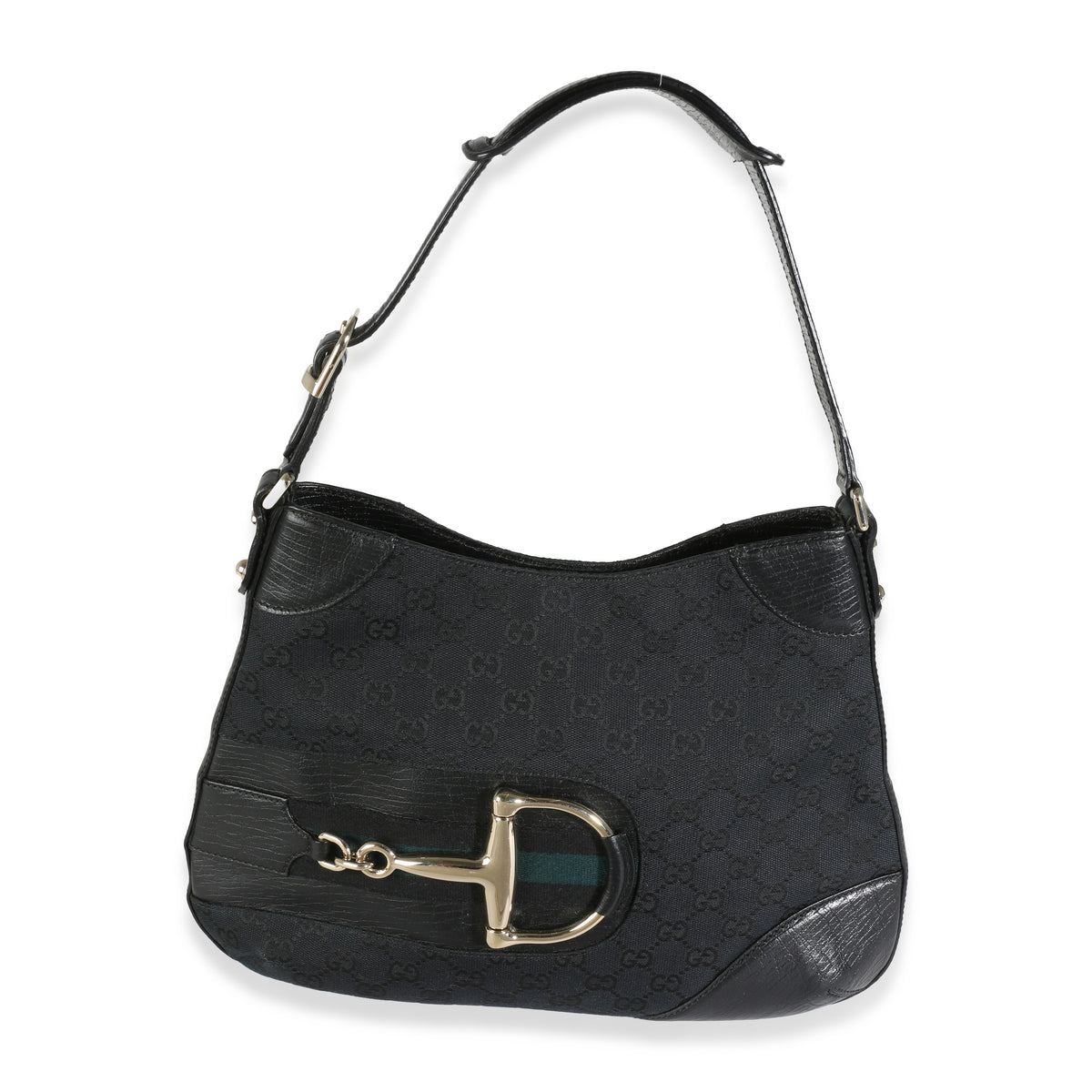 Black GG Canvas Web Hasler Hobo