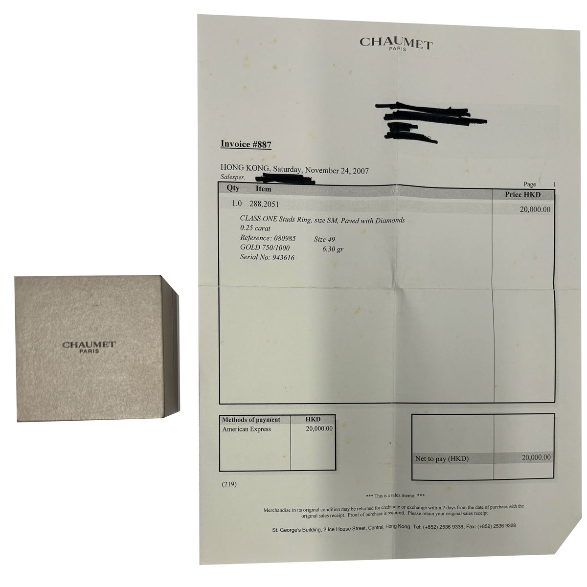Chaumet Class One Ring in 18K 18K Rose Gold 0.2 CTW box