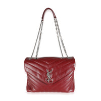 Burgundy Calfskin Medium Loulou Chain Bag