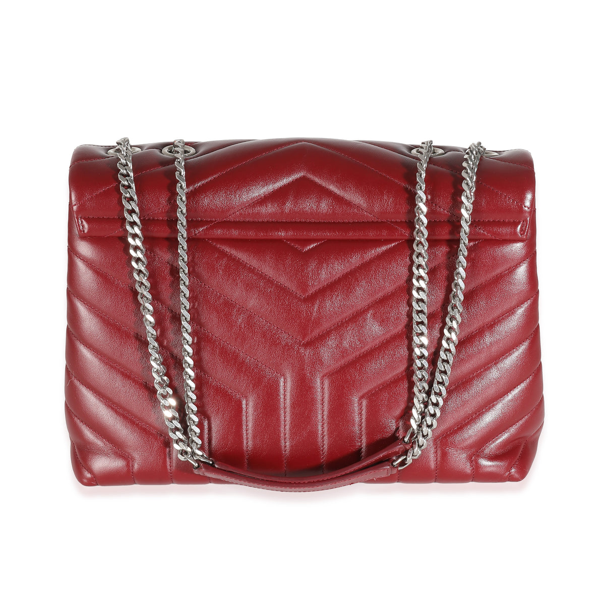 Burgundy Calfskin Medium Loulou Chain Bag