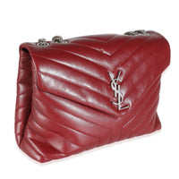 Burgundy Calfskin Medium Loulou Chain Bag