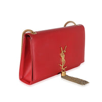 Red Smooth Calfskin Medium Classic Monogram Kate Tassel Satchel