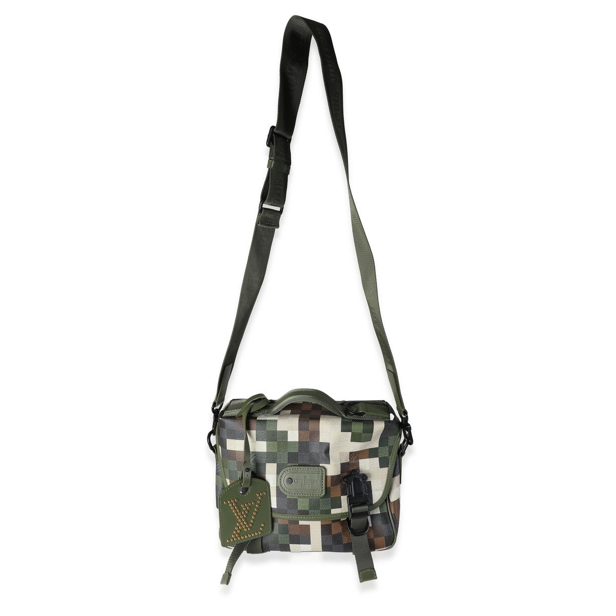 Green Damoflage Canvas LV Trail Messenger