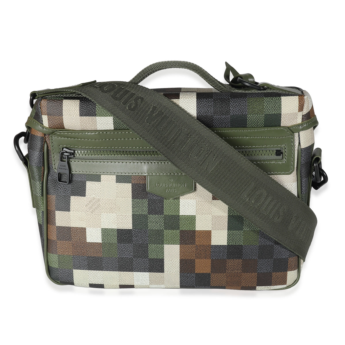 Green Damoflage Canvas LV Trail Messenger