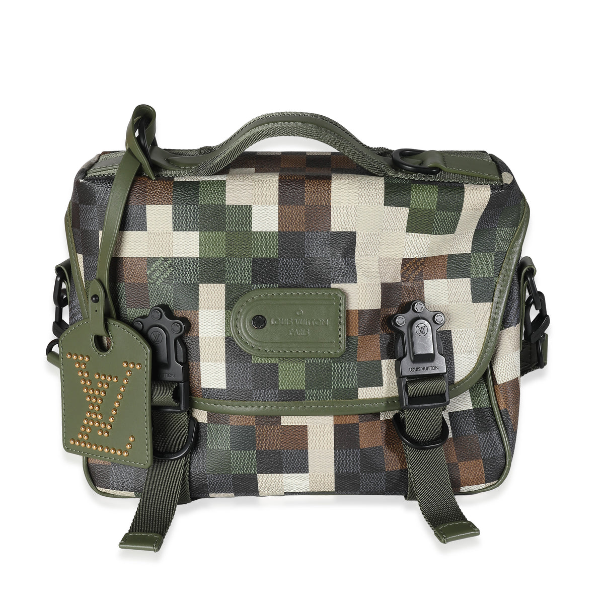 Green Damoflage Canvas LV Trail Messenger