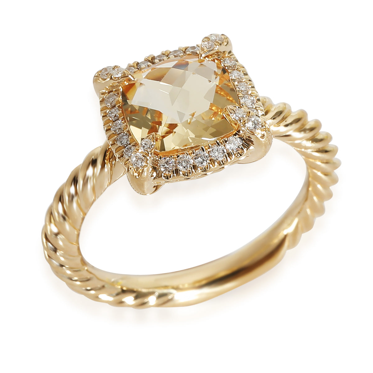 Chatelaine Citrine Fashion Ring in 18k Yellow Gold 0.11 CTW