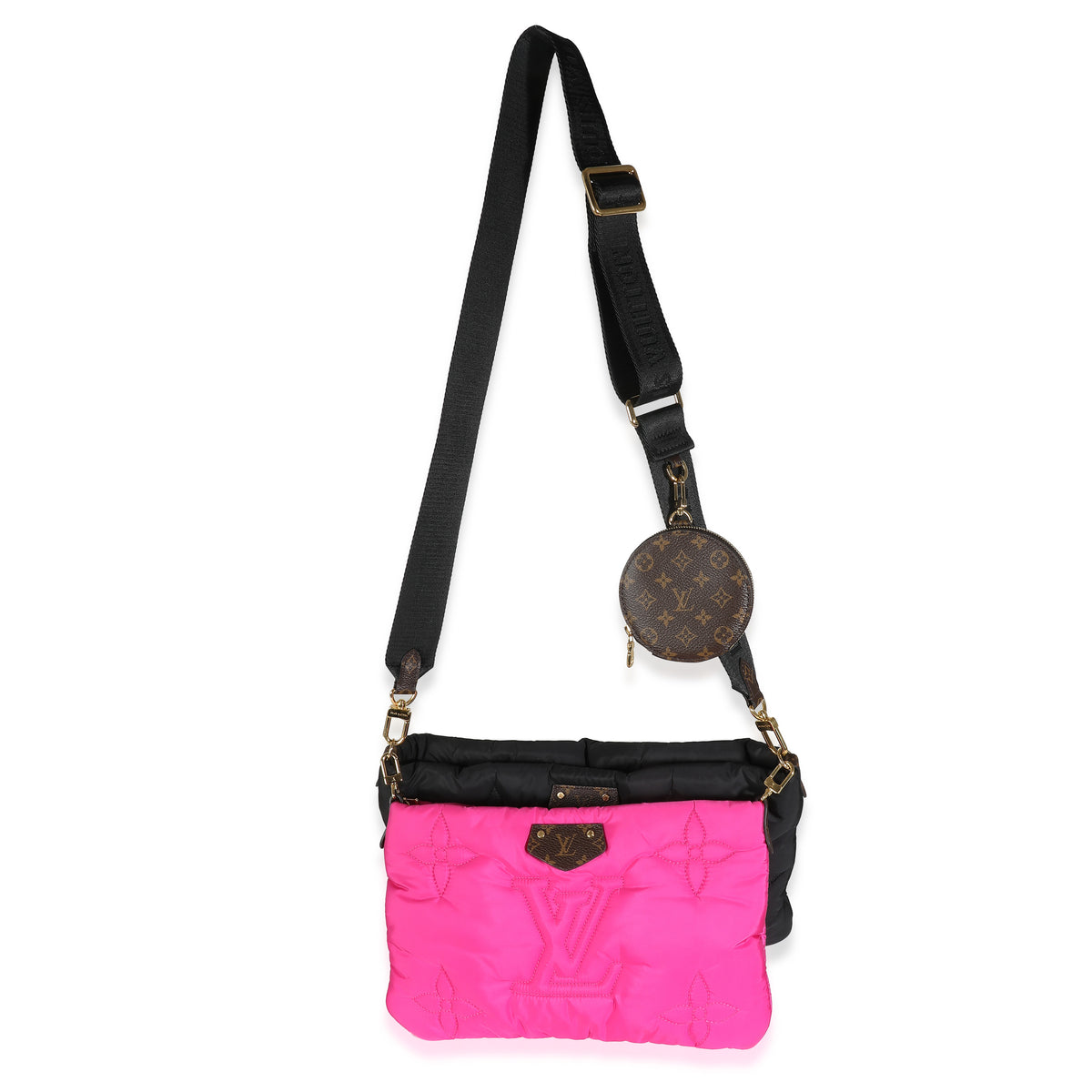Black Fuchsia Econyl Monogram Maxi Multi Pochette Accessories