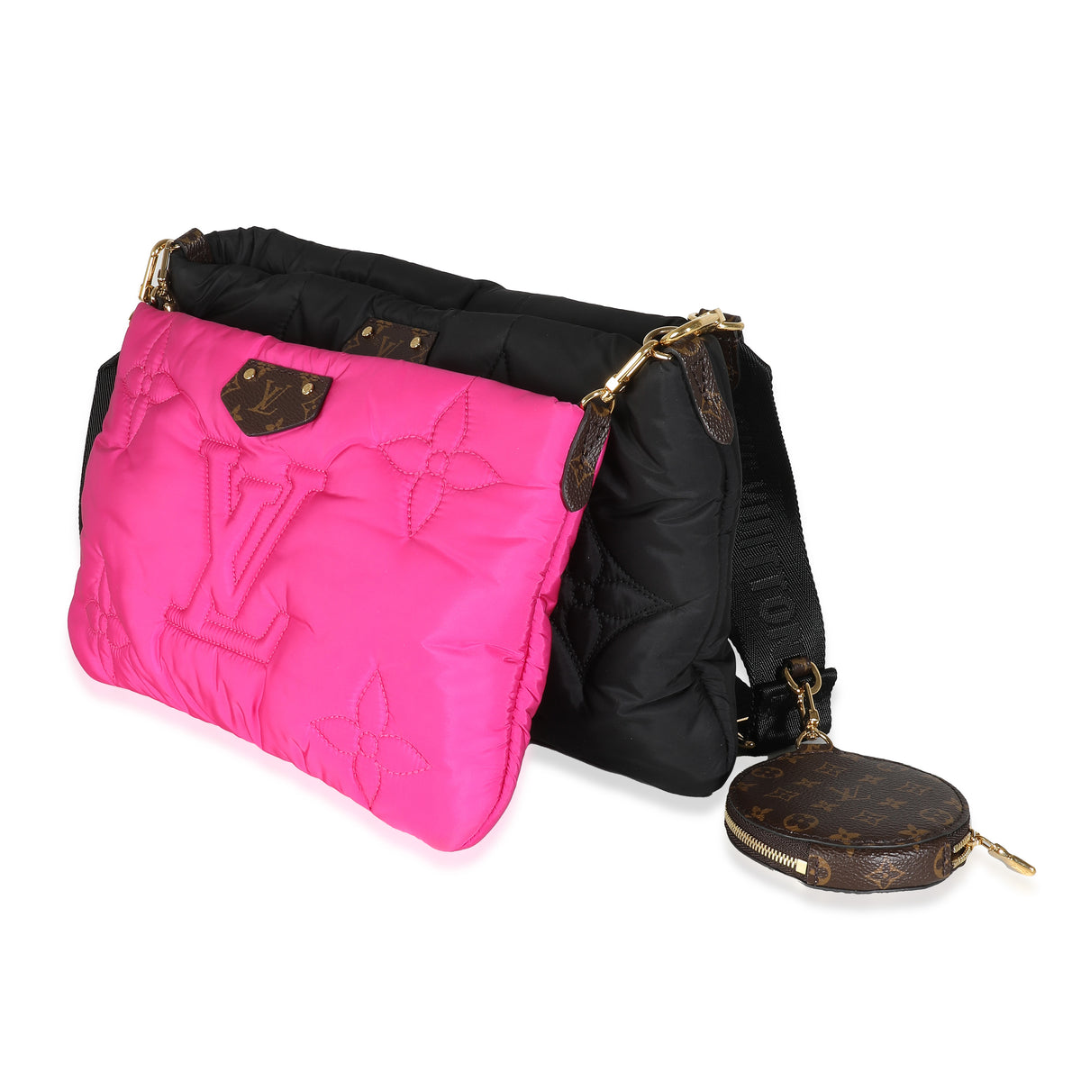 Black Fuchsia Econyl Monogram Pillow Maxi Multi Pochette Accessori