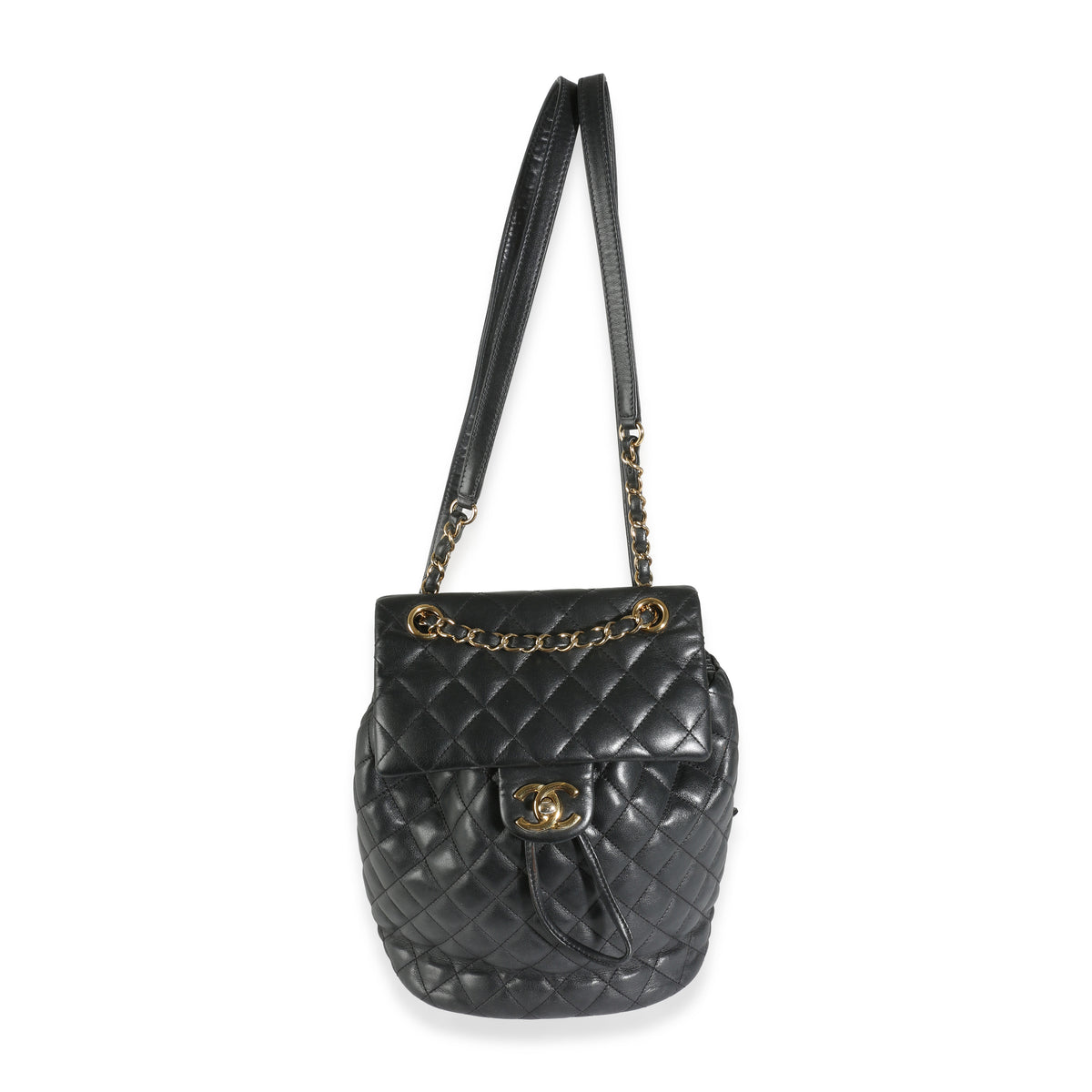 Chanel Black Quilted Calfskin Urban Spirit Backpack Handbag fv