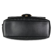 Black Calfskin Matelasse Sylvie Web Small GG Marmont Top Handle Bag