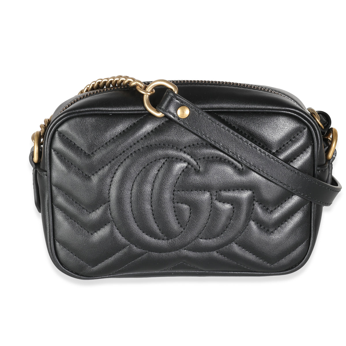 Black Matelasse Mini GG Marmont Camera Bag