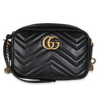 Black Matelasse Mini GG Marmont Camera Bag