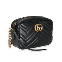 Black Matelasse Mini GG Marmont Camera Bag