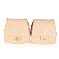 19S Beige Quilted Lambskin Side Packs