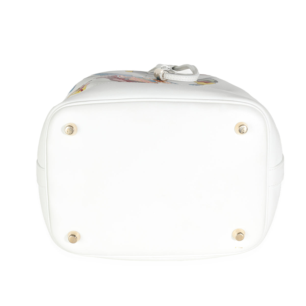 White Calfskin Multicolor Python Appliqué Paradise Bubble Bucket