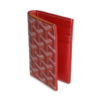 Red Goyardine Canvas Saint Pierre Card Holder