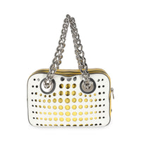 White Yellow Calfskin City Fori Chain Bag