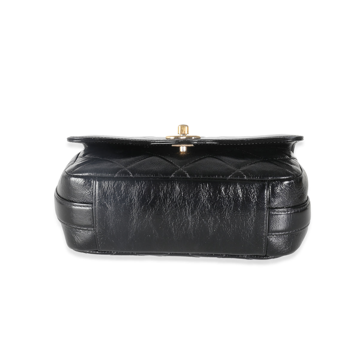 Black Shiny Lambskin Patent Calfskin Mini Flap Bag