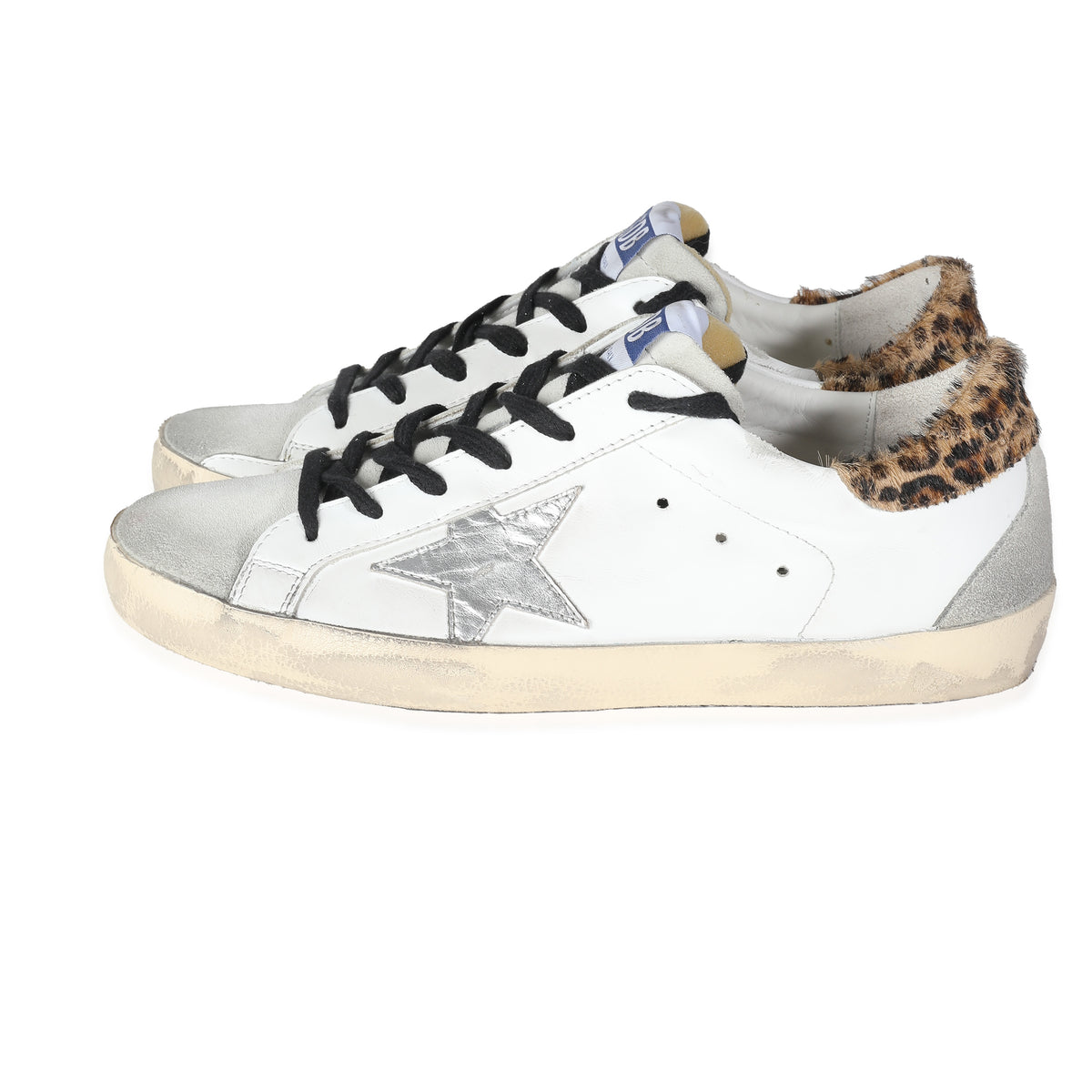 White Leopard Pony Hair Super Star Classic Sneakers 39