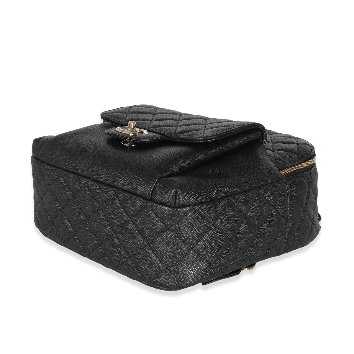 Black Quilted Caviar Small Day Backpack