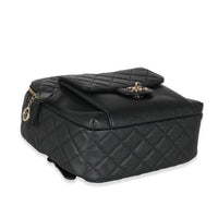 Black Quilted Caviar Small Day Backpack