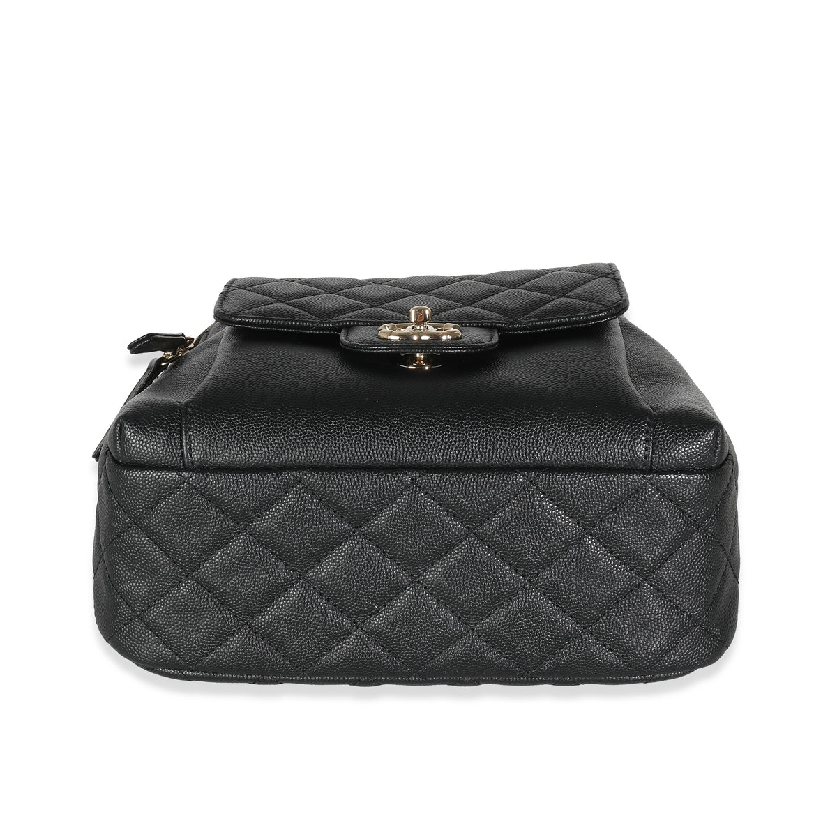 Black Quilted Caviar Small Day Backpack