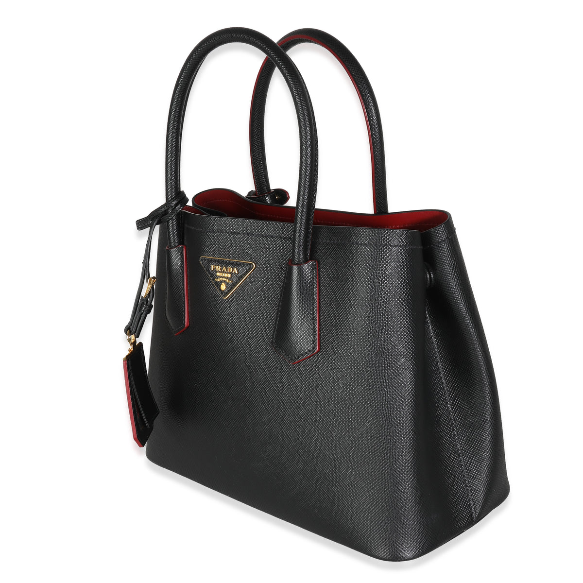 Black Saffiano Cuir Medium Double Tote