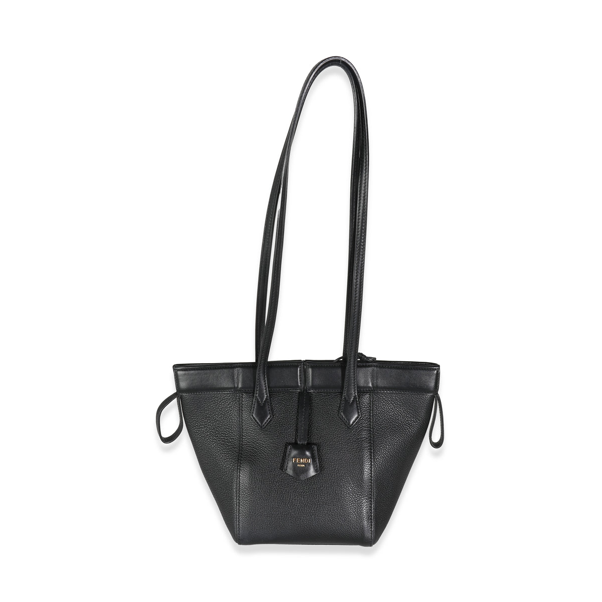 Fendi Black Vitello Mini Origami Tote Handbag fv