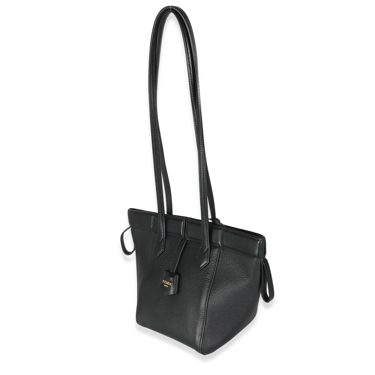 Fendi Black Vitello Mini Origami Tote Handbag sv