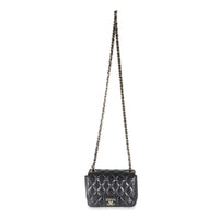 Black Quilted Lambskin Mini Square Flap Bag