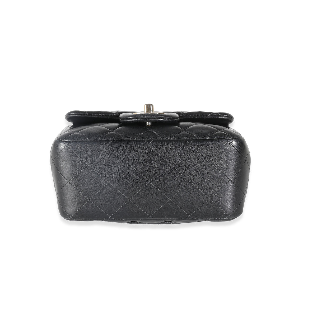 Black Quilted Lambskin Mini Square Flap Bag