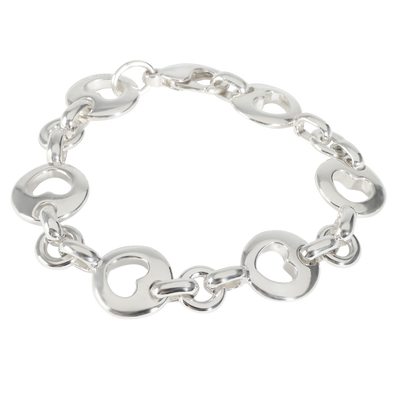 Vintage Cutout Heart Bracelet in  Sterling Silver