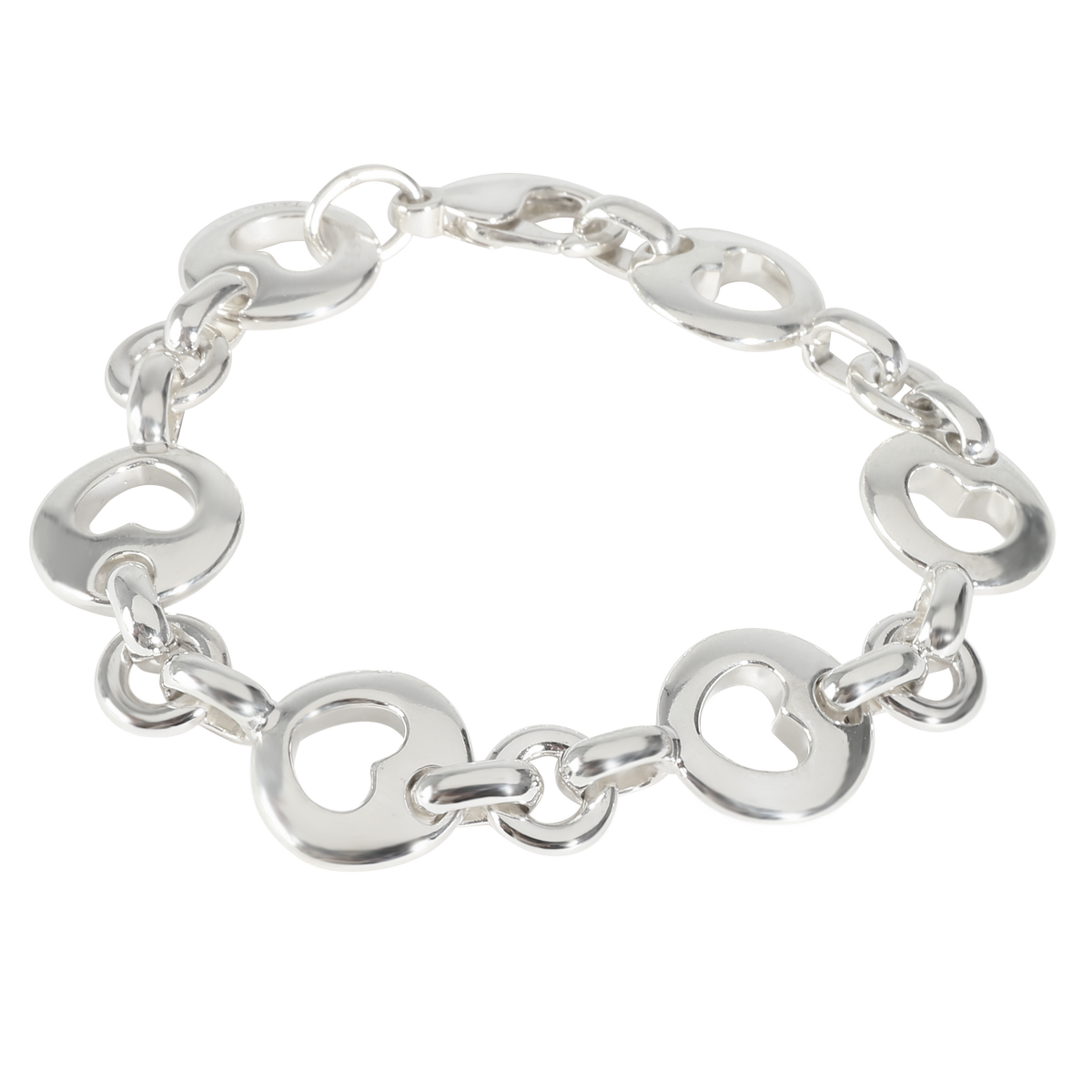 Vintage Cutout Heart Bracelet in  Sterling Silver