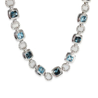 Chiclet Topaz Necklace in Sterling Silver