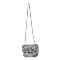 20C Green Quilted Denim Denimpression Mini Flap Bag