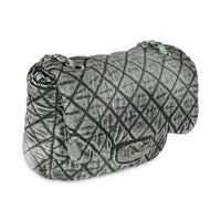 20C Green Quilted Denim Denimpression Mini Flap Bag