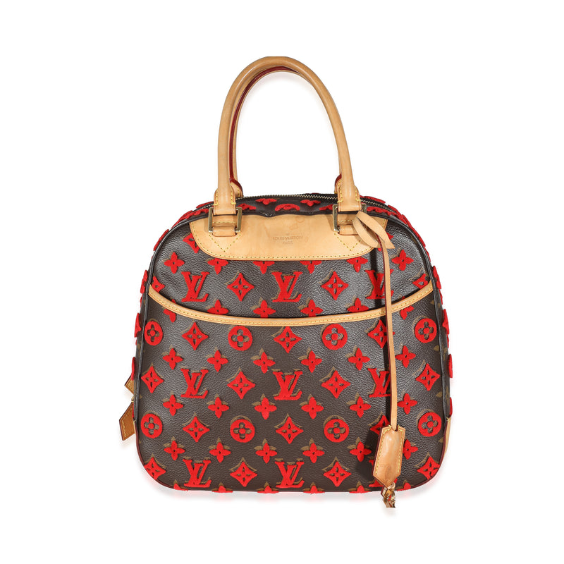 Red Tuffetage Monogram Canvas Deauville Cube
