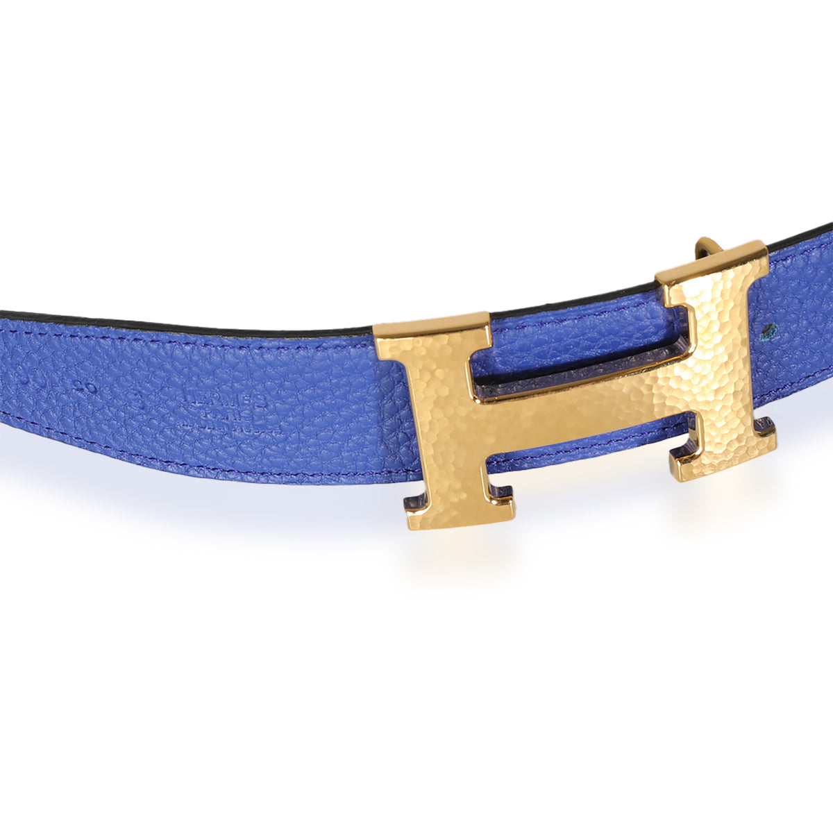 Black Box Bleu Electrique Togo Reversible Martelee H Belt 90