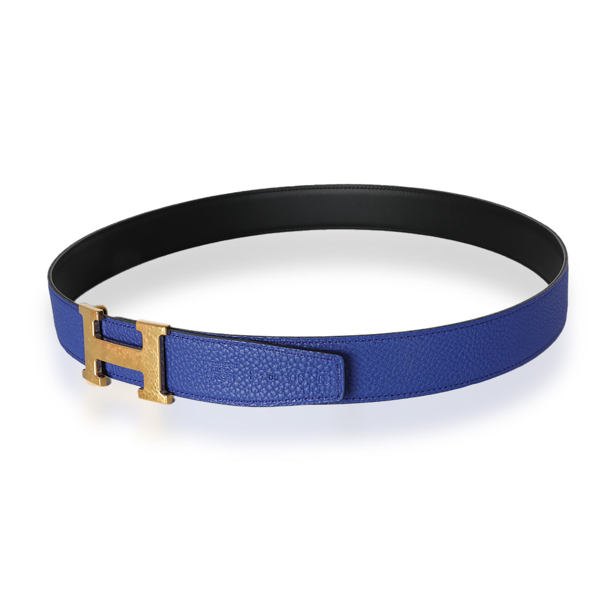 Black Box Bleu Electrique Togo Reversible Martelee H Belt 90