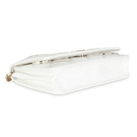 White Quilted Goatskin Punk Essentials Wallet On Chain