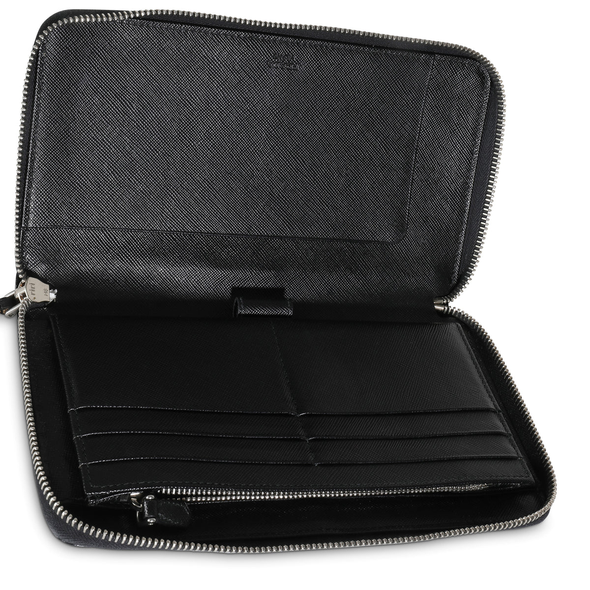 Black Saffiano Large Travel Wallet