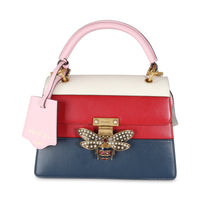 Tri Color Calfskin Sylvie Web Small Queen Margaret Top Handle Bag