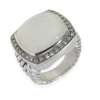 Albion Ring With Moon Quartz & Diamonds in Sterling Silver 0.33 CTW