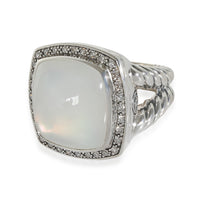 Albion Ring With Moon Quartz & Diamonds in Sterling Silver 0.33 CTW