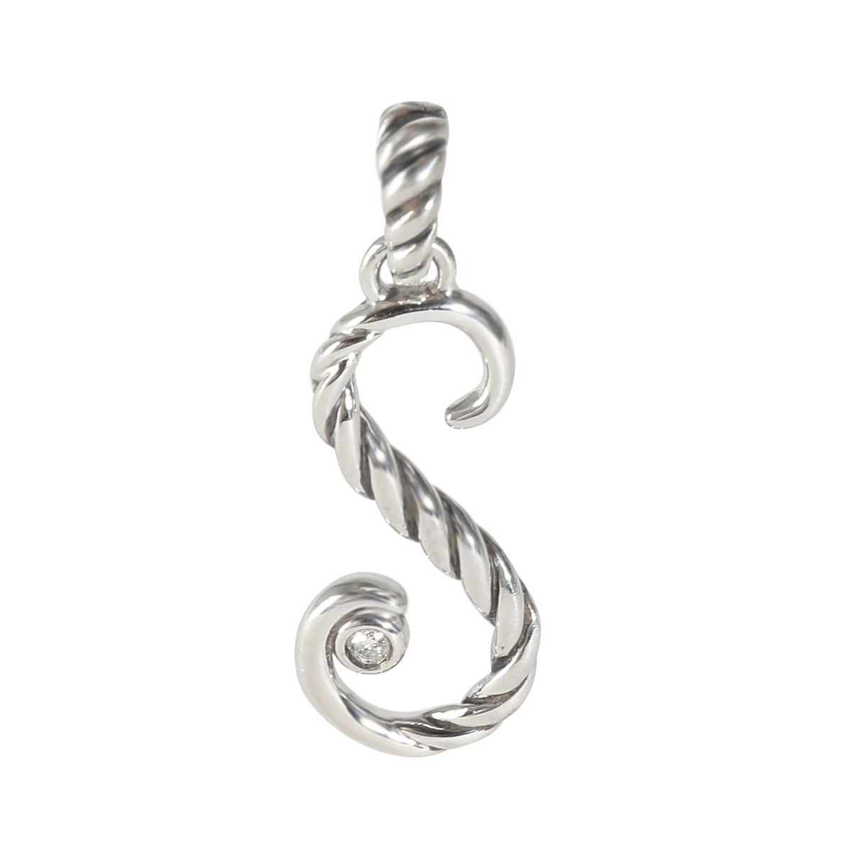 S Script Enhancer Pendant in  Sterling Silver 0.03 CTW