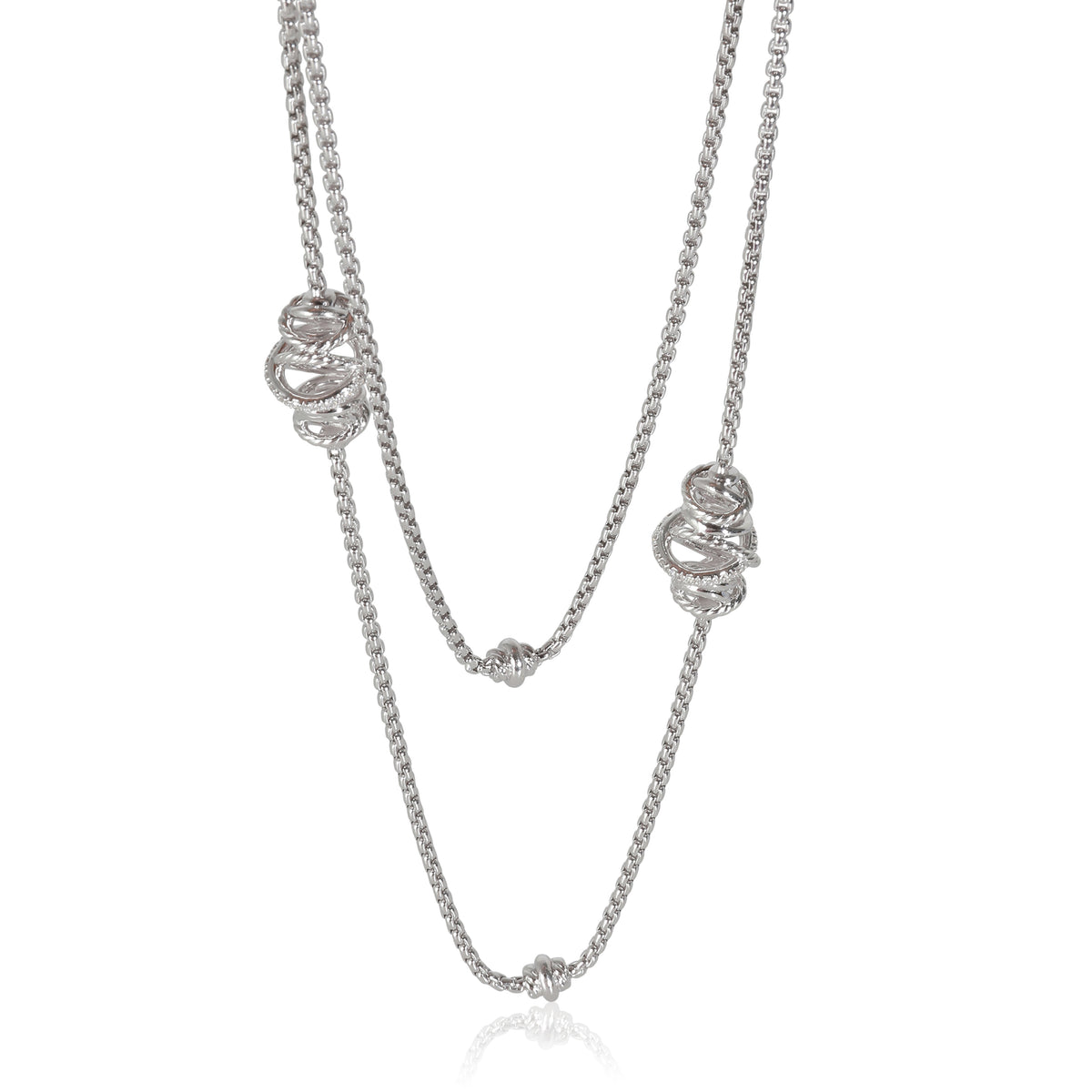 Crossover Fashion Necklace in  Sterling Silver 0.33 CTW